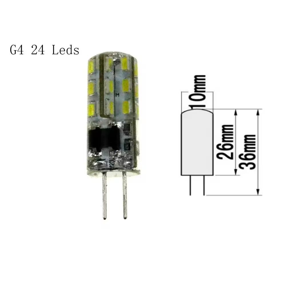 10 шт./лот G4 3 Вт 24 светодиода Светодиодная кукурузная лампа 3014 SMD Замена галогенной лампы 12 В 110 В 220 В Холодный Теплый Белый Освещение