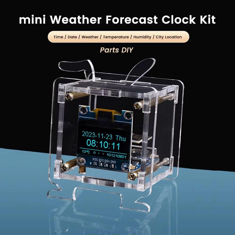 Multifunctional Digital Clock Kit 2.4GHz Wi-Fi Connectivity Weather Clock  DIY Soldering Practice