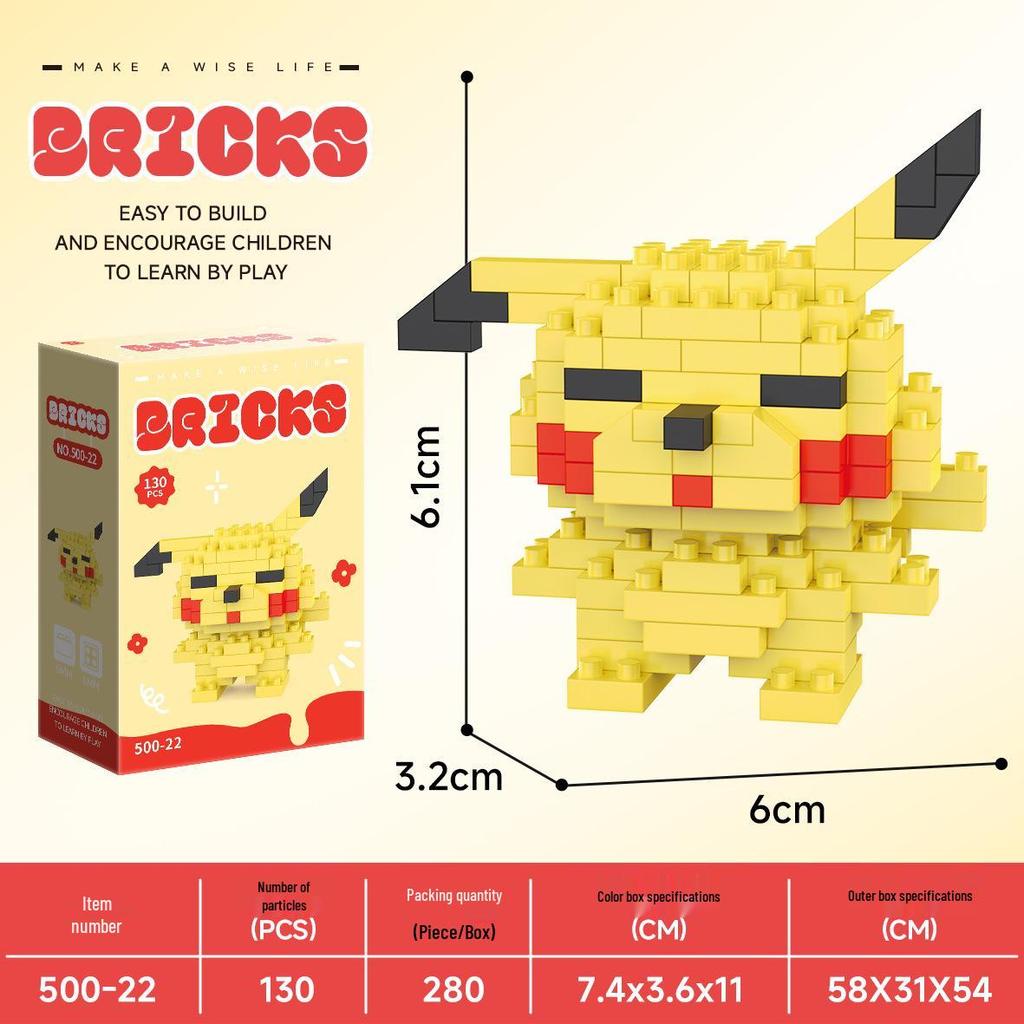 Micro Particle Cartoon Figure Building Blocks for Kids - Assembly Toys & Hanging Ornaments