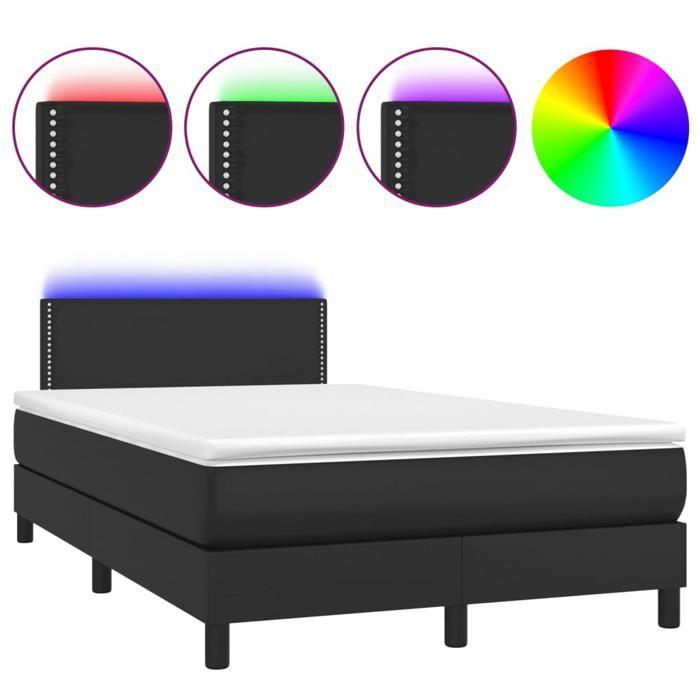 Maison Exclusive - Sommier à lattes de lit avec matelas et LED Noir 120x200 cm