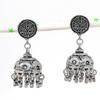 Натуральные индийские серьги Jhumki с драгоценным камнем, серебряные серьги в племенном стиле Бали, 1,89 дюйма, p2l83