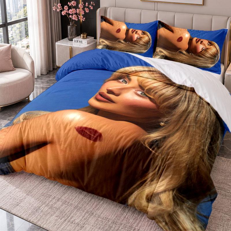 Sabrina Carpenter 3Pcs Bedding Set Duvet Cover With Two Pillowcases For Bedroom Home Decoration