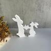 Пара пасхальных кроликов, форма для украшения, цементная, гипсовая, для заливки, силиконовая форма, формы в виде кроликов для Дня святого Валентина, любви, украшение для дома