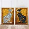 Vintage Egyptian Pet Cat Retro Canvas Paintings Ancient Egypt Pharaoh Golden Luxury Classical Art Poster Prints Home Wall Decor