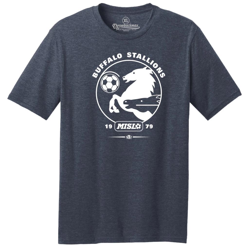 Buffalo Stallions 1979 Logo MISL Soccer TRI-BLEND Tee Shirt