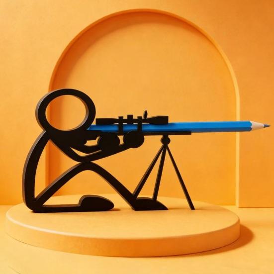 4 шт. 3D-печатный держатель для ручек Stickman, Стрелок, Снайпер, Мечник, Подставка для карандашей, Декор для дома и офиса на рабочий стол