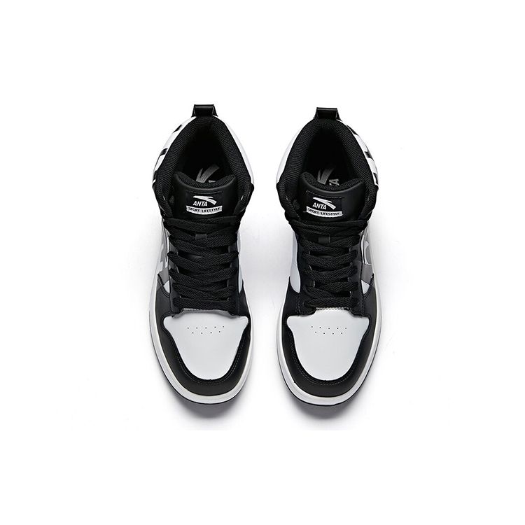 Anta Высокие скейт-кеды с противоскользящей подошвой и амортизацией мужские скейт-кеды черные белые 91648060-3