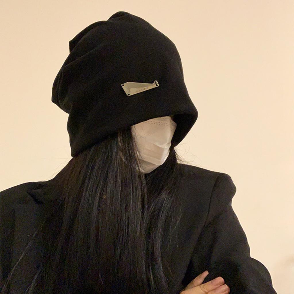 Большой Обхват Головы, Шапка-Бини, Женская Шапка, Осень и Зима, Шапка-Капюшон, Теплая Шапка, Шапка-Носок