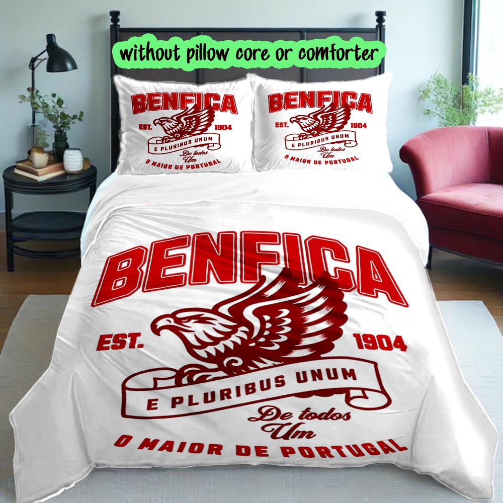 3pcs Duvet Cover Set, SL Benfica Digital Print Bedding Set, Soft Comfortable Bedclothes For Bedroom, Guest Room