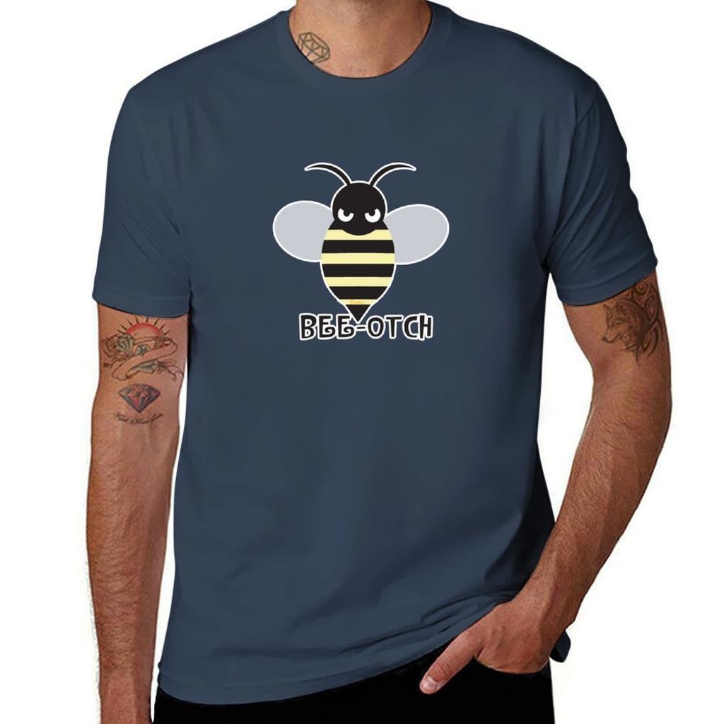 Bee-otch Футболка футболки для мужчины приталенные аниме футболки для мужчины мужская футболка хлопок 100% Футболка