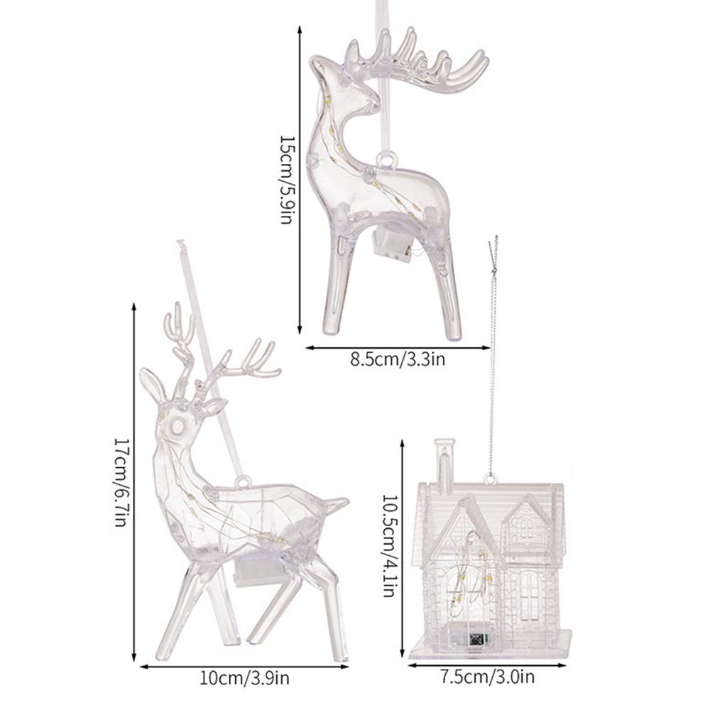 2025 новые Рождественские украшения в виде оленей Акриловые украшения в виде оленей для стола Освещаемые украшения для рождественской елки Домашний декор Сувенир