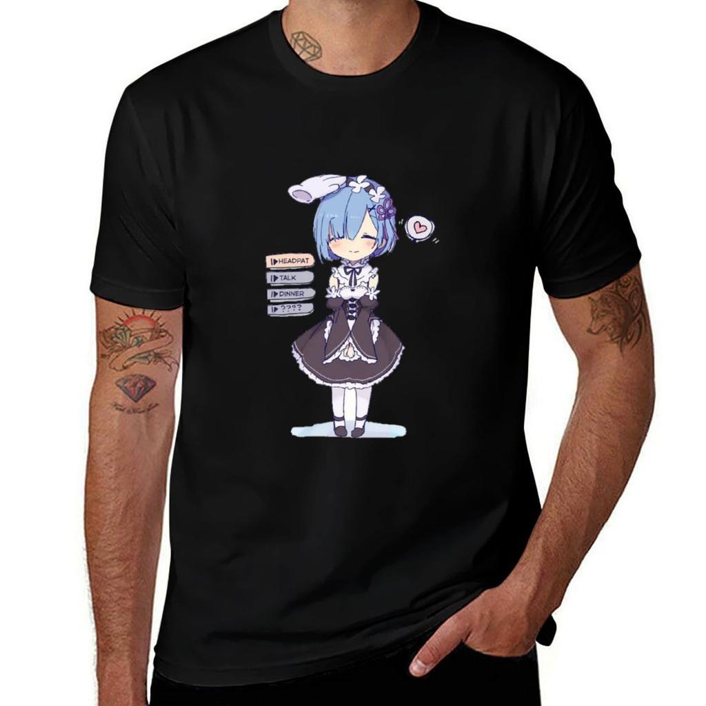 ReZERO футболка с Рему Легкая повседневная летняя футболка