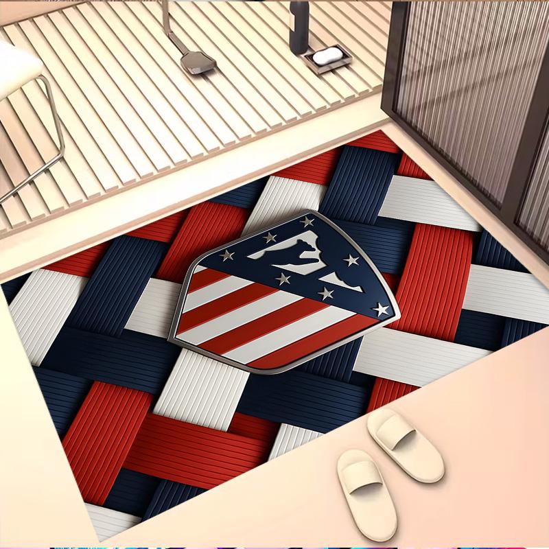 Atletico Madrid Print Rug, Washable Floor Carpet, For Entryway Dorm Laundry Room Office Study, Home Decor Birthday Christmas Gift