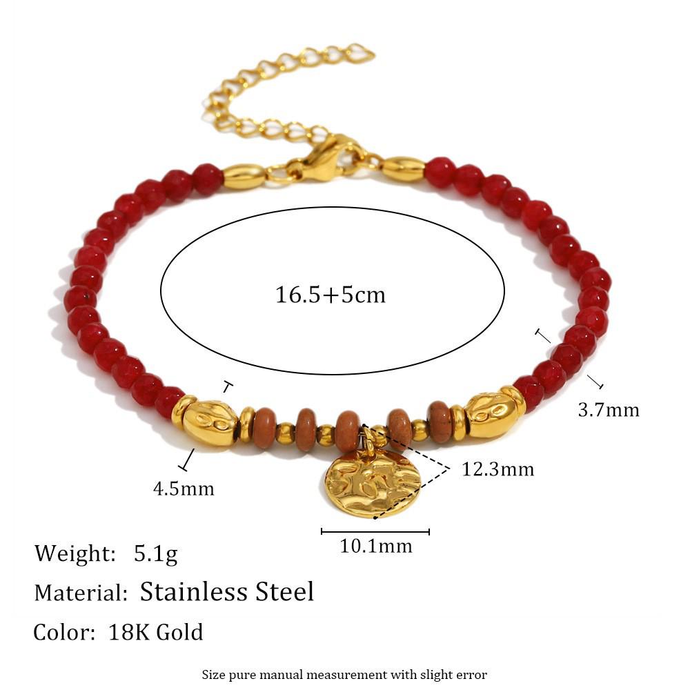 European & American Fashion Temperament 18K Gold-Plated Stainless Steel Fruit Beaded Personalized Women's Bracelet