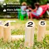 Molkky Game, Wooden Skittles Throwing Game with 12 Skittles, 1 Throwing Pin and Carrying Box, Outdoor Games for Adults, Garden, Picnic, Beach, Party