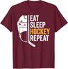 Eat Sleep Hockey Repeat Ice Hockey Retro Vintage Unisex T-Shirt