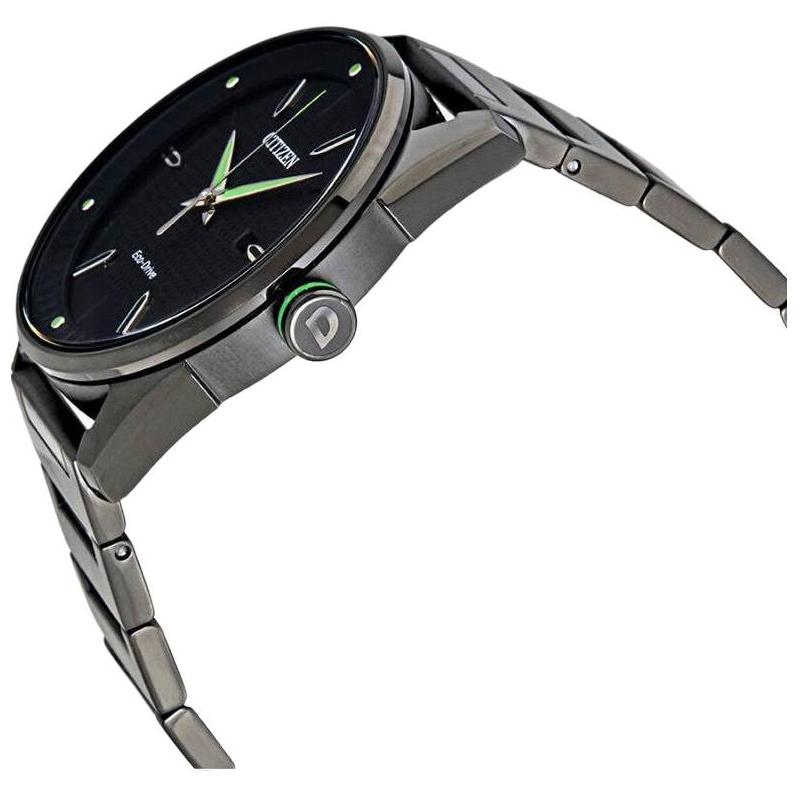 Citizen Drive Series 100 метров Водонепроницаемые Солнечные Кварцевые Стальной Ремешок Мужские Часы Черный Циферблат BM6985-55E
