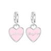 925 Silver Mom Flower Heart Beads DIY Necklace Bracelet Jewelry Gift for Mother's Day Family Charms Present