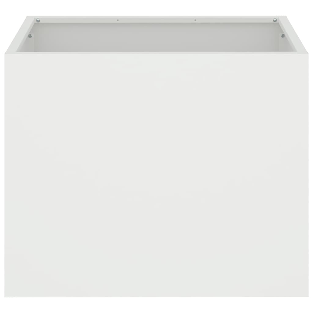Garden Planter White 50 x 32 x 40 cm Cold Rolled Steel