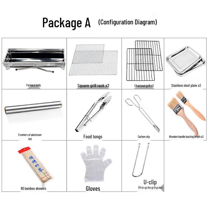 Portable Stainless Steel Foldable BBQ Grill