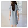 Navava Casual Slim Fit Split Collar Short Sleeve Dress No783