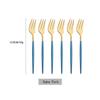 6Pcs/Set Tea Cake Snack Fork Dinnerware Cutlery Colorful Fork Set Mirror Stainless Steel Tableware Dessert Fruit Fork Silverware