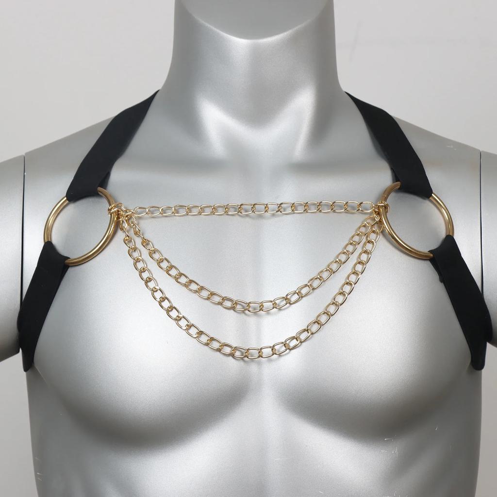 Мужской портупей с цепями, БДСМ, ПУ фетиш кожа, мужское нижнее белье, портупей для тела, мужской гей портупей, грудной бондаж, топ