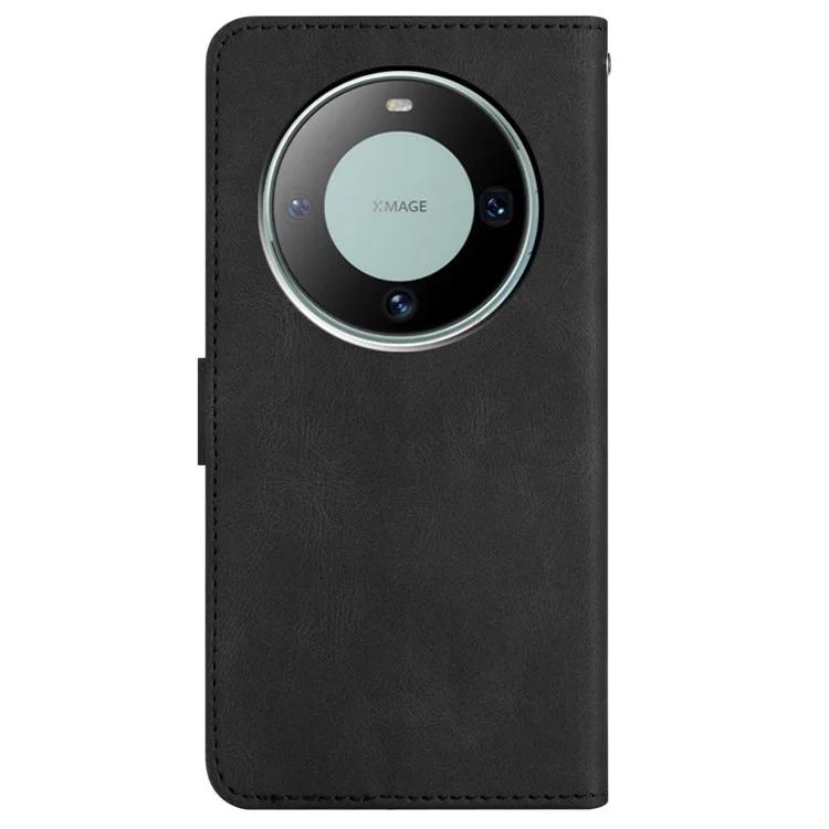 Для Huawei Mate 60 чехол-кошелек-подставка для телефона Crazy Horse Texture PU Leather Imprinted Lines Cover