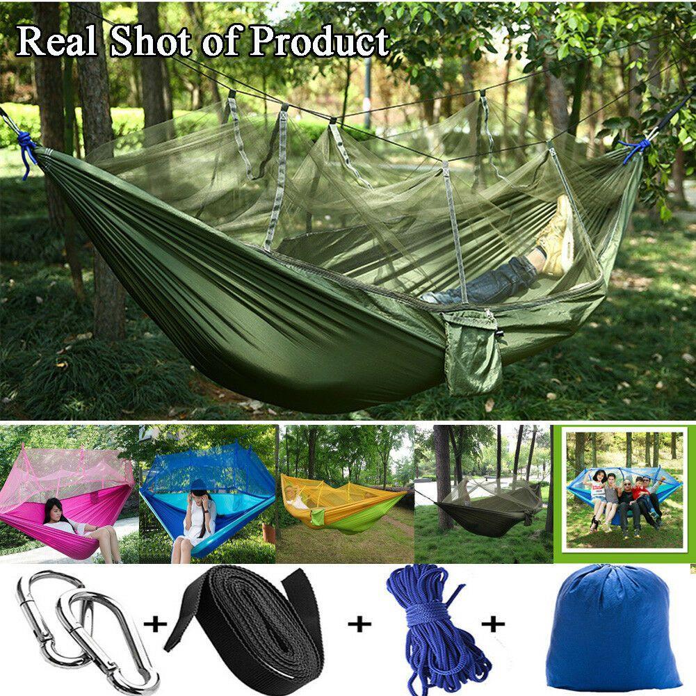 Spacious Double Person Hanging Hammock Bed With Anti-mosquito Net For Camping