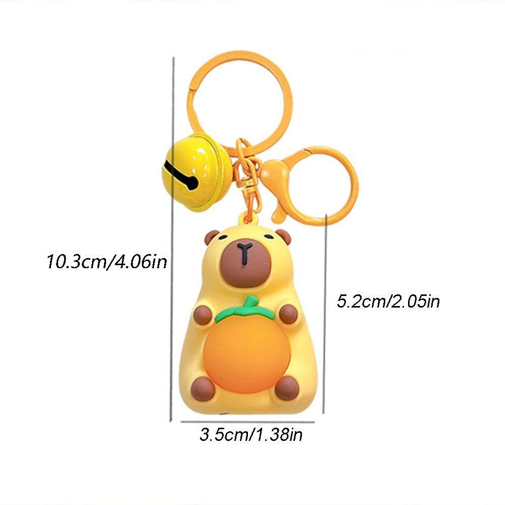 Брелок для ключей с куклой-капибарой из мультфильма и огнями, креативный брелок-аниме, ночник-подвеска