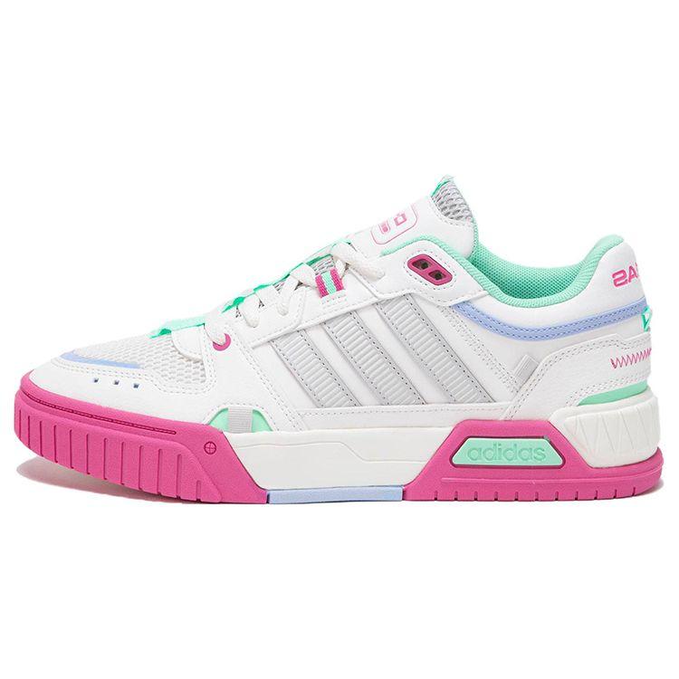 adidas Кроссовки Neo D-Pad Кожаные Нескользящие Прочные Низкие Кеды для Скейтбординга Женские Кроссовки Бело-Розовые HQ7060