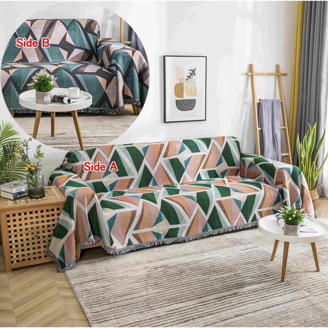 Геометрический диван-одеяло, прикроватные вязанные коврики, бохо-кресло, плед для шезлонга, пляжное полотенце, коврики для пикника на природе, гобелен