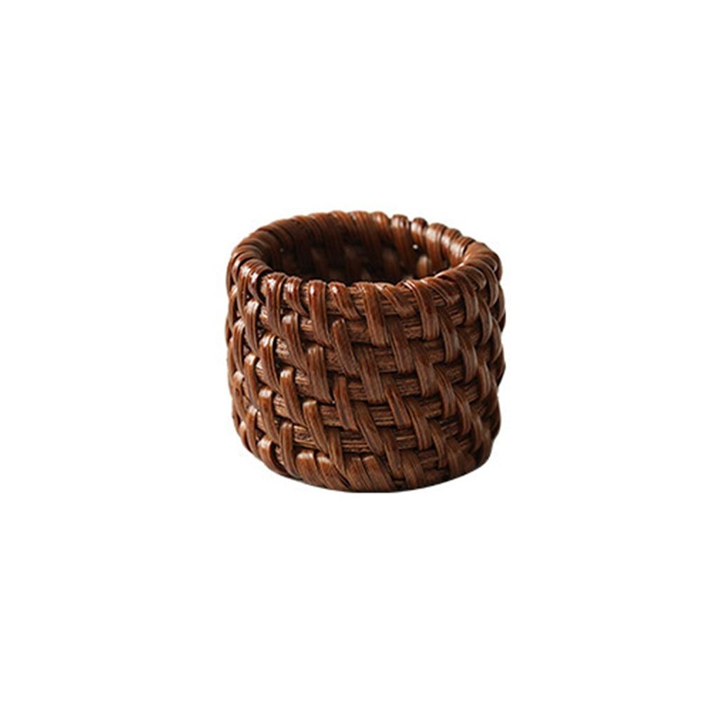 Hand-woven Technique Rustic Natural Napkin Holder Handmade Rattan Napkin Buckle Everyday Use