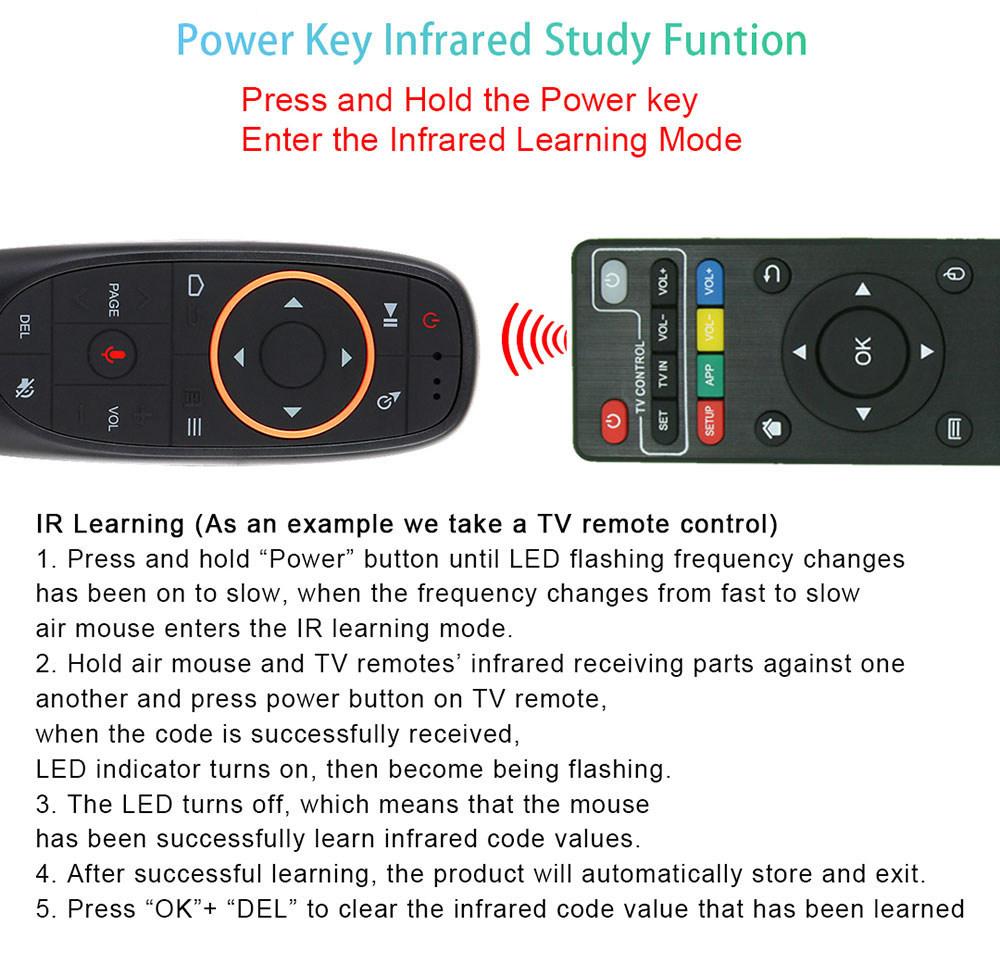 2.4G Wireless TV Remote Control Replacement Rolling Code G10s Model Smart TV Voice Remote for Android TV Box HY300 Projector
