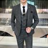 Men's Korean Style Slim Fit Three-Piece Spring Casual Suit