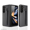 Для Samsung Galaxy Z Fold 5 Чехол из кожи личи Бизнес с слотом для S-Pen и встроенным закаленным стеклом Защитная крышка-раскладушка