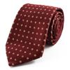 Michiko London Brand Made In Silk Jacquard Small Pattern Necktie, Japan, 100% Weave, (Pattern A Red)