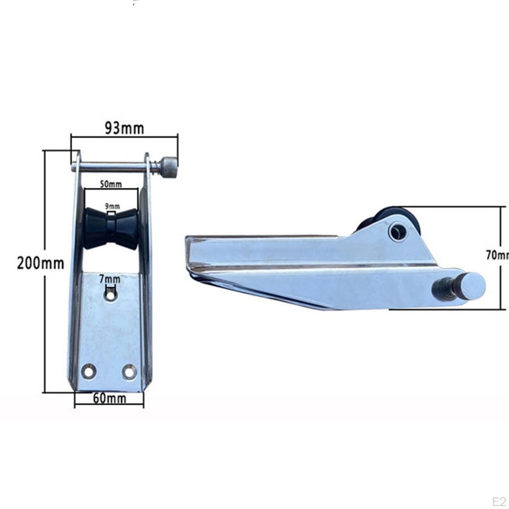 Boat Bow Anchor Roller Fixed Bracket Easily Install Support Mount Marine Yacht