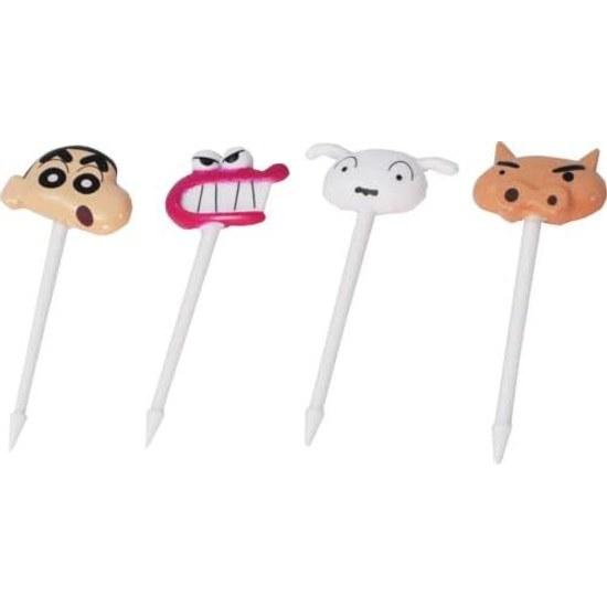 Bandai Crayon Shin-chan Niconico Picks 8 pieces (4 types 2 each) Simply insert into side dishes Bento