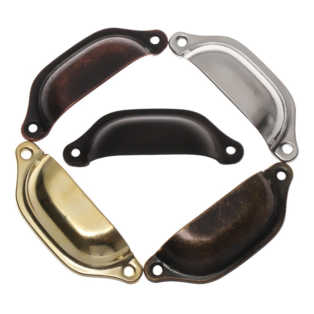 Antique Brass Dresser Furniture Shell Shape Cabinet Pulls Door Handle Drawer Knob Wardrobe Pulls