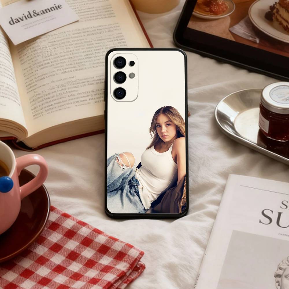 S-Sydney S-Sweeney Phone Case For Samsung S 25,24,23,22,30,21,10,9,Ultra,Plus,Lite,FE,4,5 G Soft Black Case