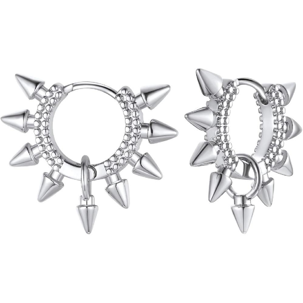 FindChic Hypoallergenic Small Star/Heart/Spike/Square Huggie Earrings for Women 14K Gold/Platinum Plated Cute Hoop Earrings Jewelry Gift for Her,