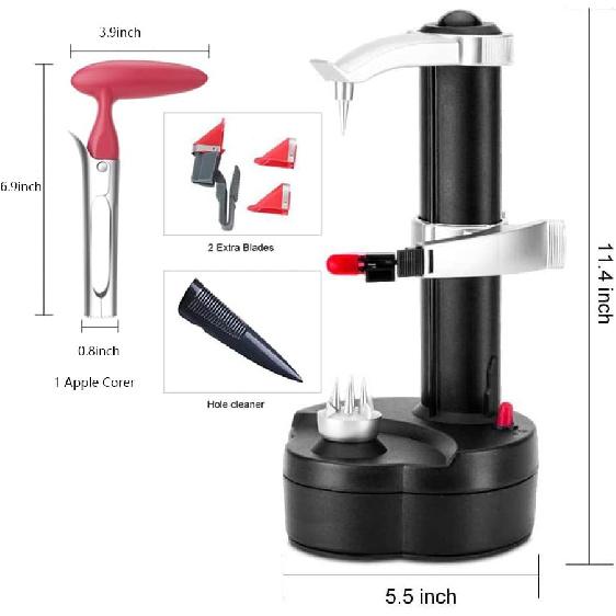 Electric Potato Peeler Automatic Potato Peeler Machine, Electric Peeler Fruits and Vegetables, Apple Peeling Machine for Kitchen [1 Adapter 2 Extra