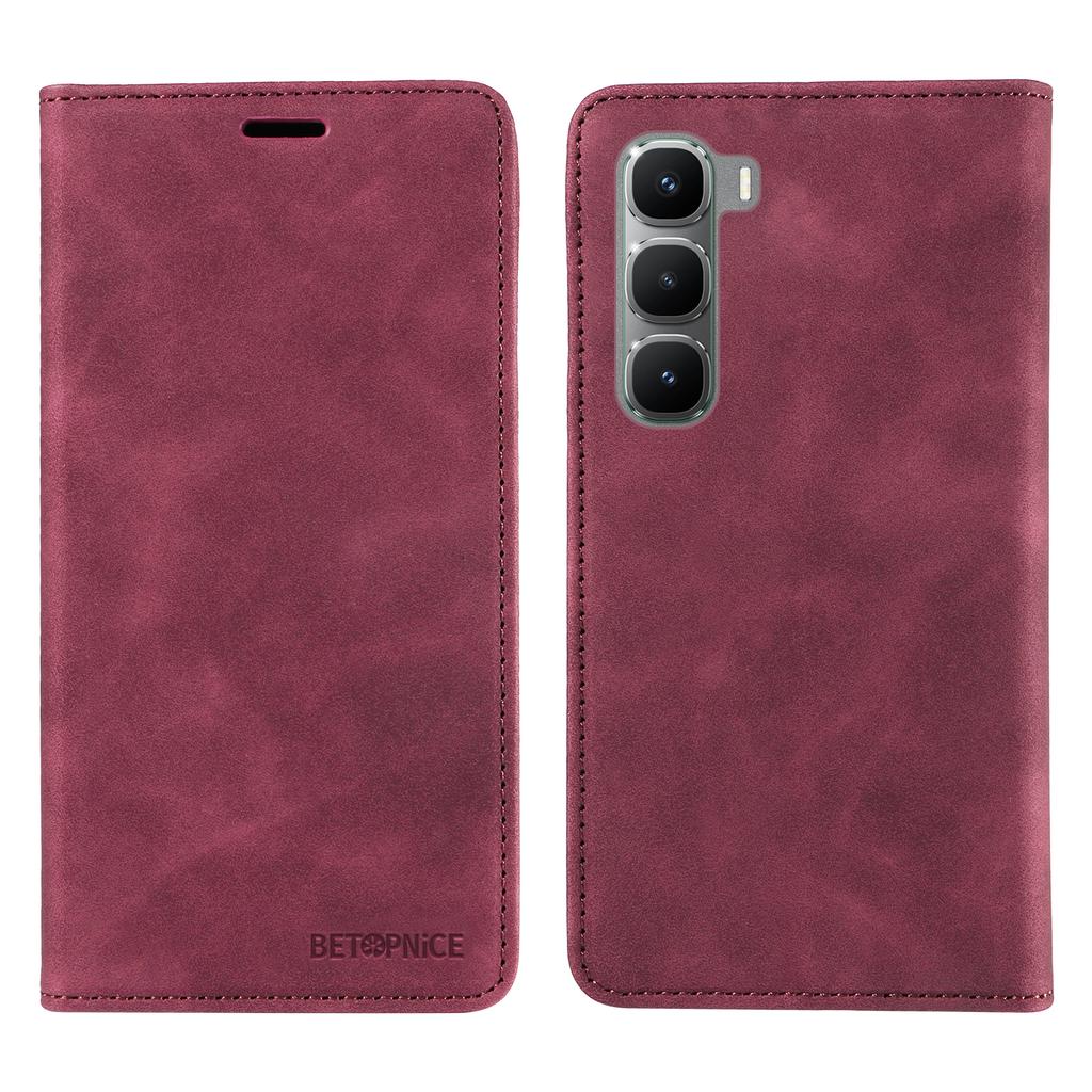 Чехол-кошелек BETOPNICE с магнитной застежкой и RFID-блокировкой, подставкой, из кожи для Infinix Hot 60 Pro 4G