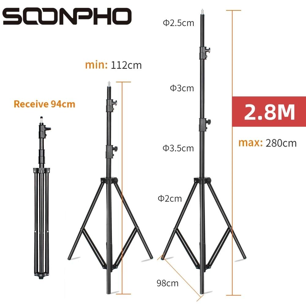SOONPHO 280см 2.8м Штативы Сверхмощная Стойка для Света для Френелевского Вольфрамового Света Телестудия Студия Фотостудия Фотография Штативы