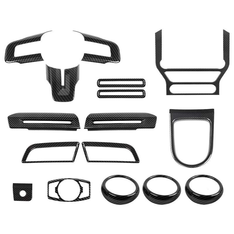 ABS Co-Pilot Center Console Decoration Steering Wheel Cover Sticker Fit For Ford Mustang 2015-2023 Interior Accessories