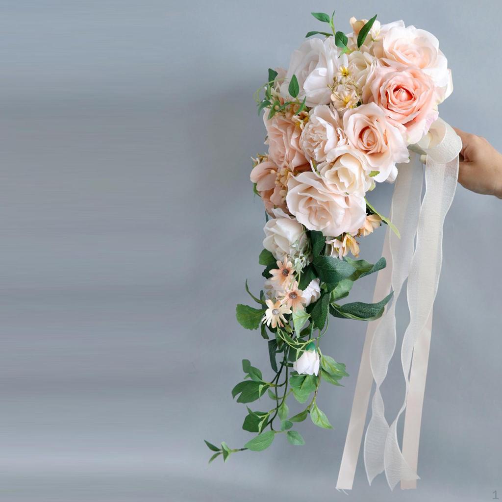 Wedding Bouquet for Bride Bridal Artificial Flowers Elegant Decorative Holding
