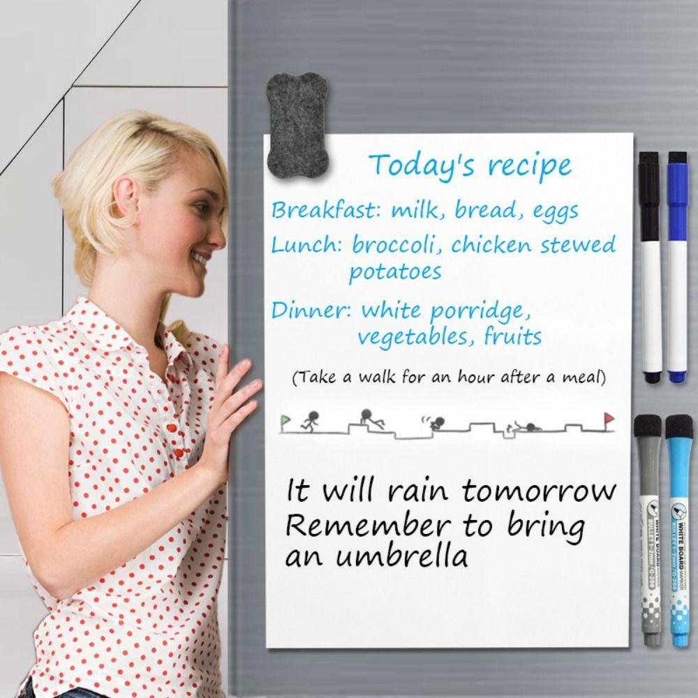 PET Magnetic Whiteboard A3/A4/A5 Refrigerator Magnet Portable Dry Erase White Board  School
