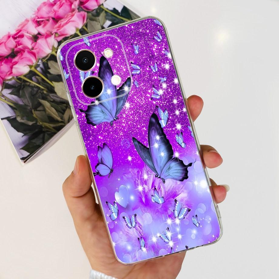 For Vivo Y28 4G Case Coque Clear Silicone Soft Back Cover For Vivo Y28 5G Y28s 5G Phone Bumper Coque Funda Dinosaur Cat Dragon