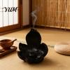 Meditation Accessories Lotus Backflow Incense Burner Holder, Resin Cone Diffuser, Desktop Cones Aromatherapy Holder for Yoga Tea Room Bedroom Sticks